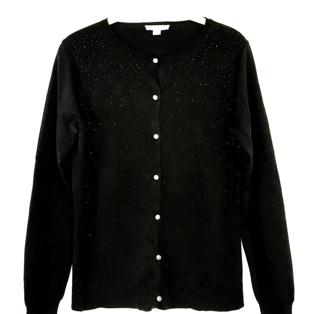 Isaac Mizrahi Live Cardigan Sweater Hand Beaded